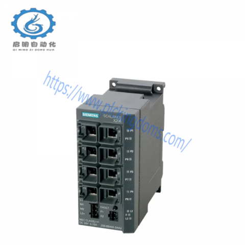 SIEMENS SCALANCE X208 - Pro Managed IE Switch, 8x 10/100Mbps Ports, IP65/67 Rated
