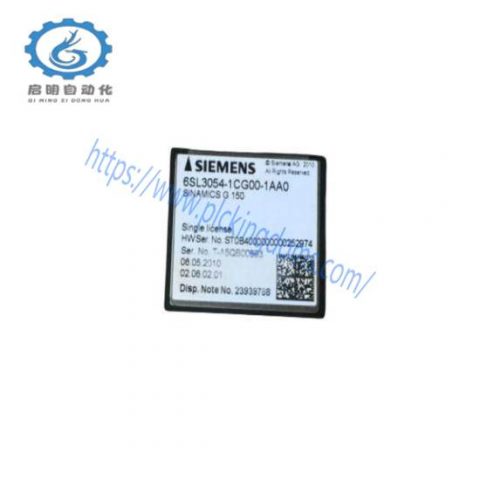 Siemens 6SL3 Series Compact Flash Card, Model 6SL3 054-1CG00-1AA0, Memory & Storage Module