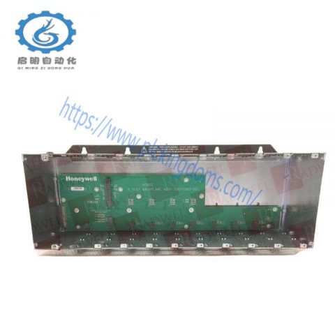 Honeywell 900R08R-0200 Modular I/O Rack, 8 Slot, Red, Power Assembly